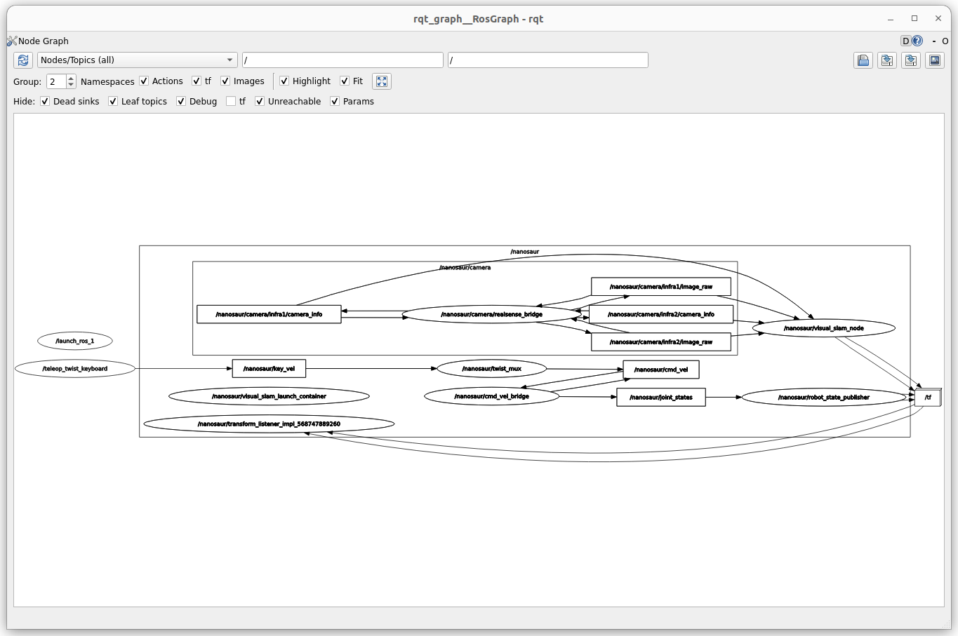 nanosaur rqt graph