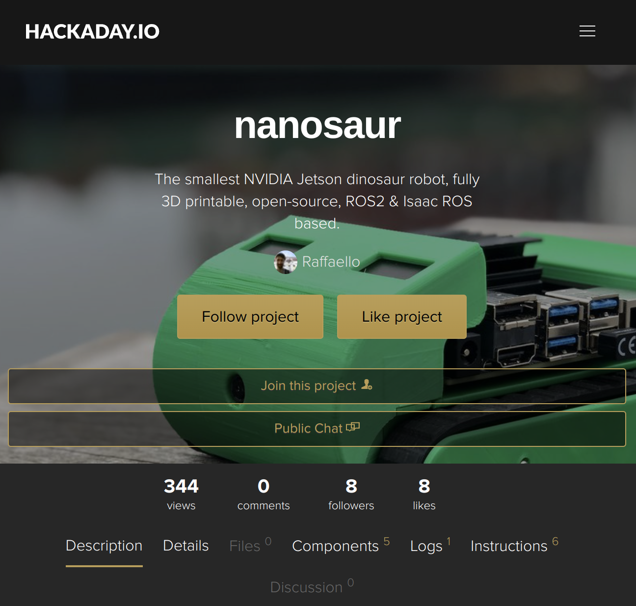 nanosaur on hackaday.io