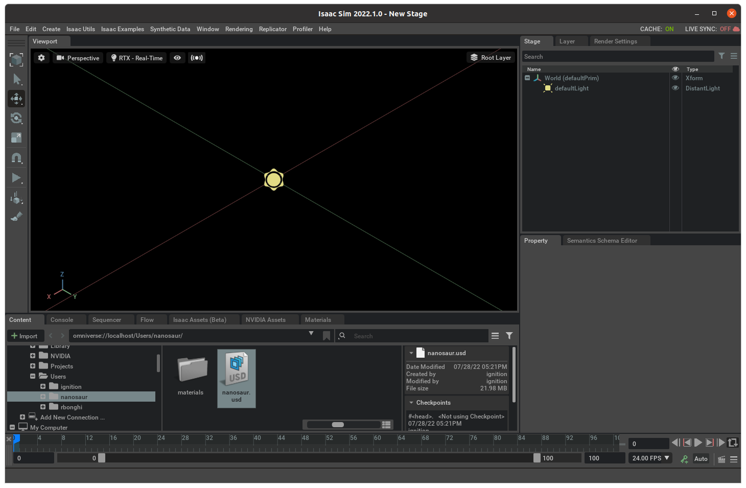 Select USD project to load